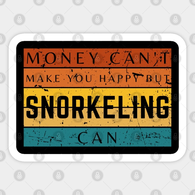 Money Can't Make You Happy But Snorkeling Can Sticker by HobbyAndArt